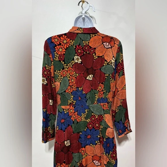 FARM Rio Red Orange Blue Green Floral Maxi Dress - Picture 4 of 11